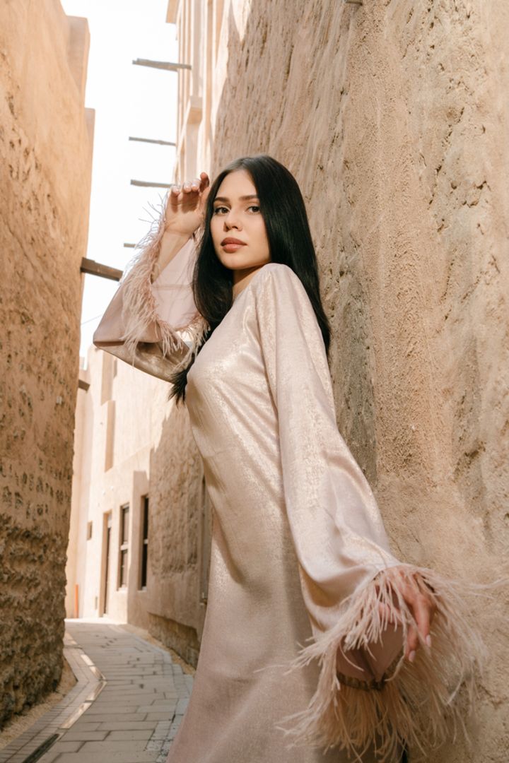 Minimal fashion styling with clean background