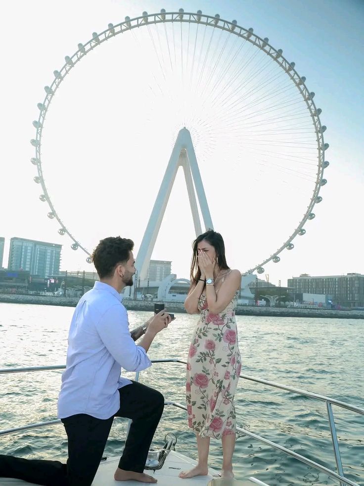 Surprise proposal photoshoot capturing the moment of engagement in Dubai