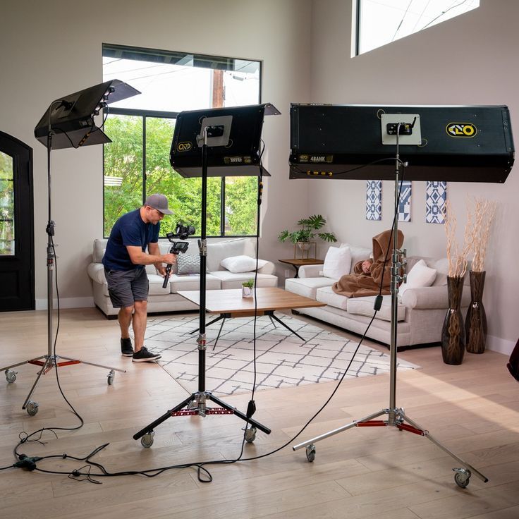 Real estate videographer filming a property walkthrough in Dubai