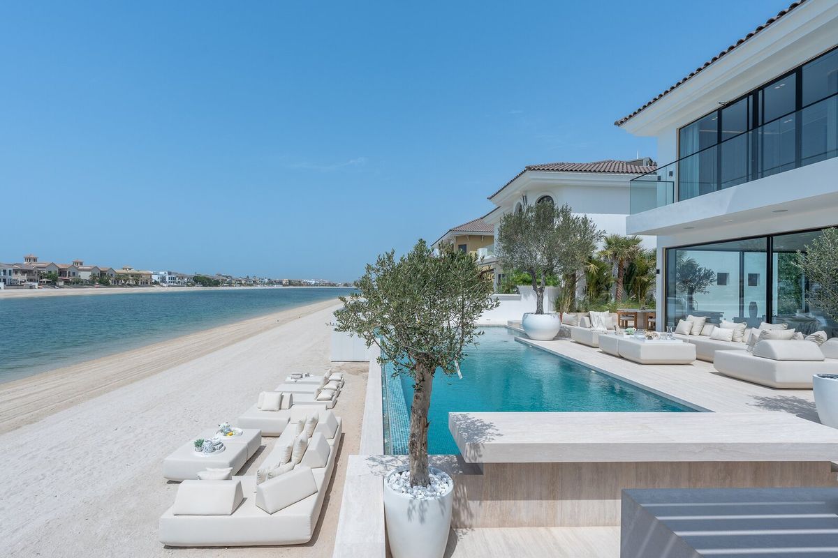 Luxury villa real estate photography in Dubai with pool and outdoor area