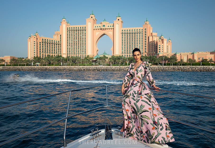 Yacht Photography from a girl with Burj Al Arab, Dubai Marina, JBR & Atlantis Views